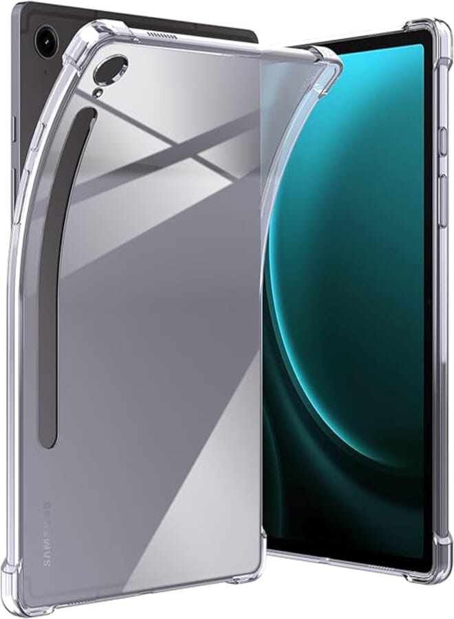 MOBISTAR Case for Samsung Galaxy Tab S9 FE 10.9-Inch 2023 (SM-X510/X516B/X518U), Ultra Slim Soft Flexible Transparent TPU Skin Bumper Back Cover Shell for Samsung Galaxy Tab S9 FE 2023, Clear